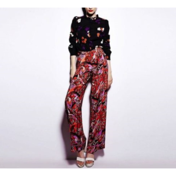 Marc Jacobs 'Nightginale Print' Silk Pants
